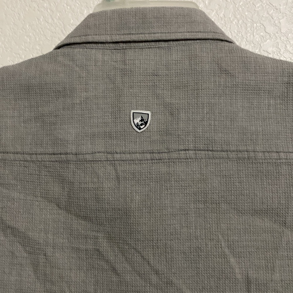 KUHL Men’s Cotton Nylon Blend Light Gray Button-Up Shirt Size L - Picture 4 of 5